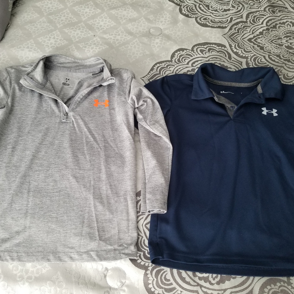 Under Armour Gray and Navy Tops